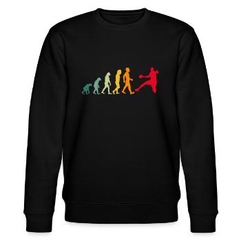 Handball Evolution Handballspieler - Stanley/Stella Unisex Bio-Sweatshirt CHANGER  - Schwarz - Vorne - Nik (191cm) & Marisol (170cm)