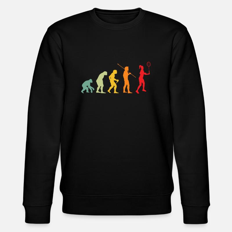 Badminton Evolution Badmintonspieler - Stanley/Stella Unisex Bio-Sweatshirt CHANGER  - Schwarz