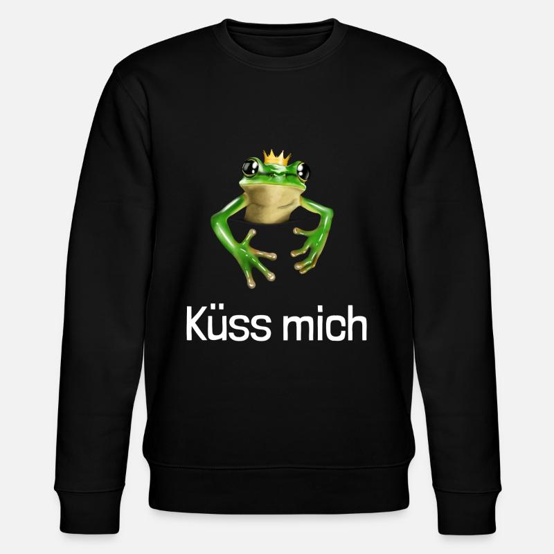 Petite grenouille mignonne - Embrasse-moi - Sweat bio CHANGER Stanley/Stella Unisexe - noir