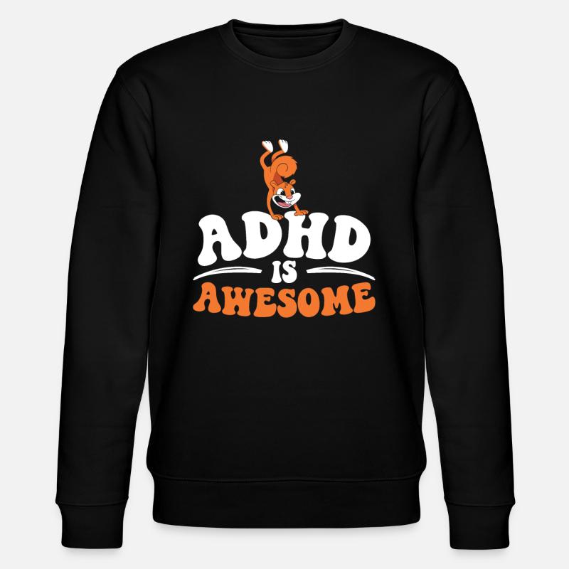 ADHD Squirrel Embrace Neurodiversity - Stanley/Stella CHANGER Unisex Organic Sweatshirt - black