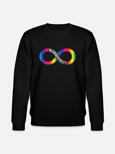 Neurodiversity Rainbow Infinity - Stanley/Stella CHANGER Unisex Organic Sweatshirt - black