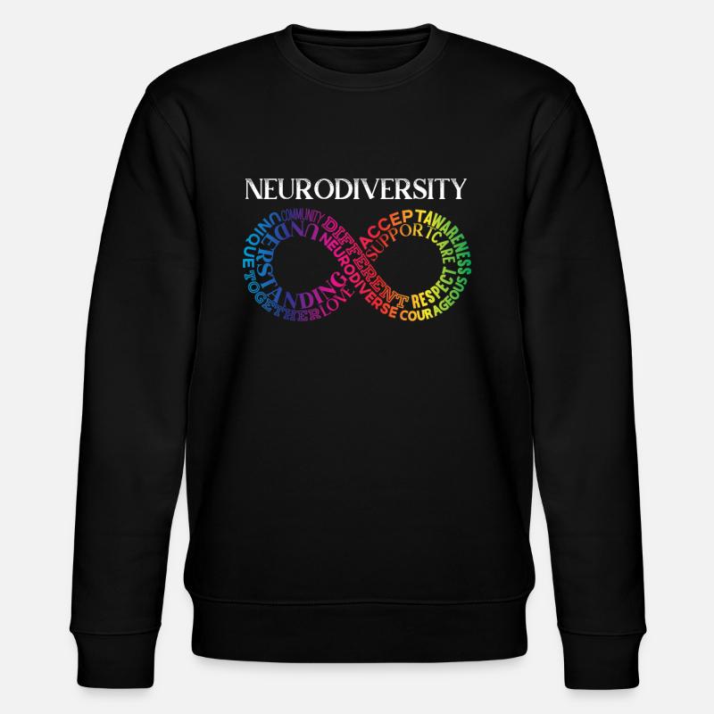 Neurodiversité Arc-en-ciel Infini - Sweat bio CHANGER Stanley/Stella Unisexe - noir