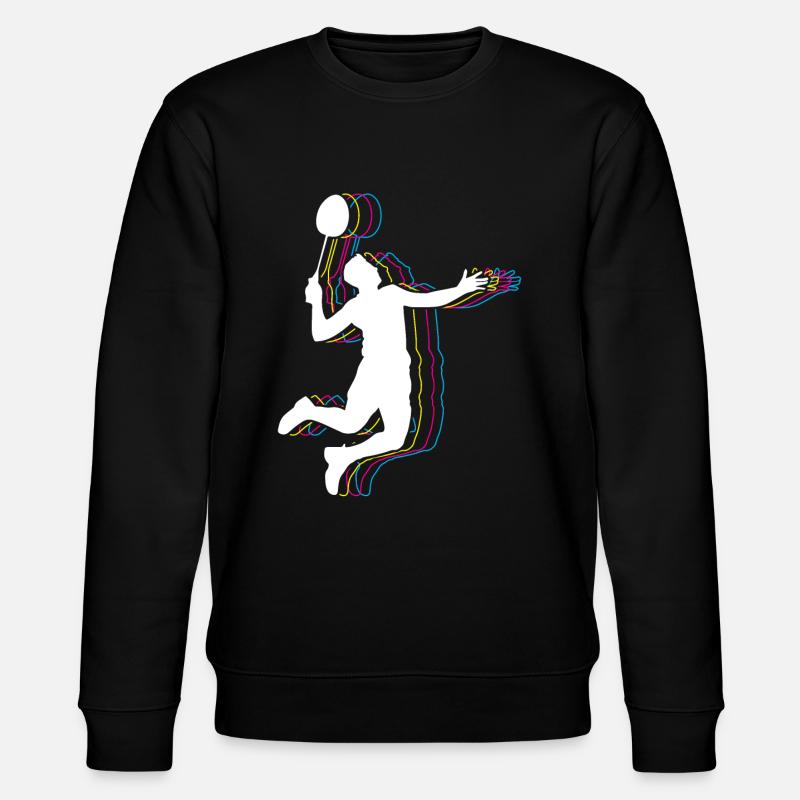 Badminton Retro Badminton Player - Stanley/Stella CHANGER Unisex Organic Sweatshirt - black