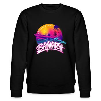 Baywatch Boat Emerald Bay - Stanley/Stella CHANGER Unisex Organic Sweatshirt - black - Front - Nik (191cm) & Marisol (170cm)