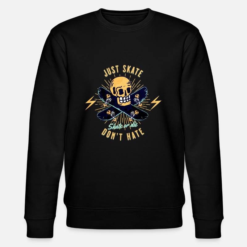 Just Skate Don't Hate Skull - Stanley/Stella Unisex Bio-Sweatshirt CHANGER  - Schwarz