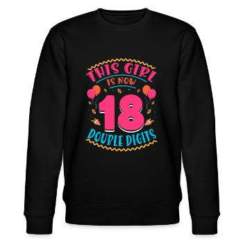 Cette fille a maintenant 18 | Thème Cupcake - Sweat bio CHANGER Stanley/Stella Unisexe - noir - Devant - Nik (191cm) & Marisol (170cm)