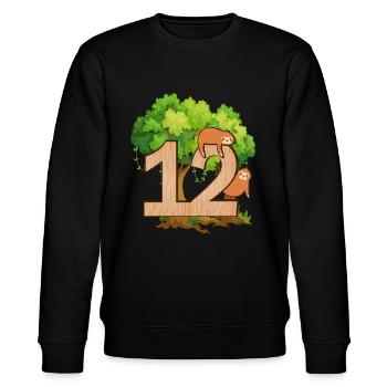 12e anniversaire | | d’anniversaire de paresseux Paresse - Sweat bio CHANGER Stanley/Stella Unisexe - noir - Devant - Nik (191cm) & Marisol (170cm)