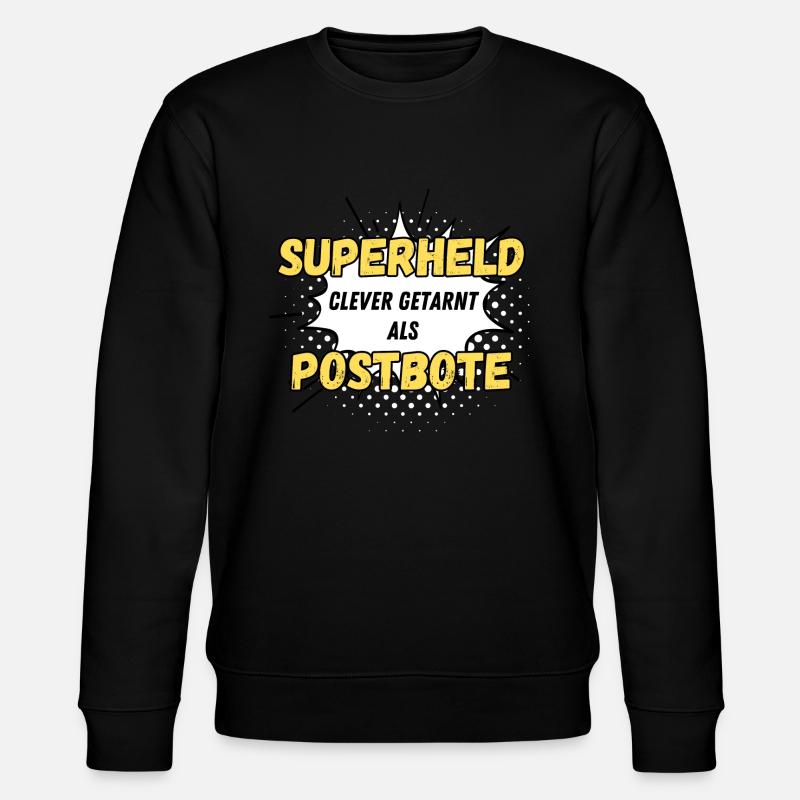 Superheld clever getarnt als Postbote - Stanley/Stella Unisex Bio-Sweatshirt CHANGER  - Schwarz