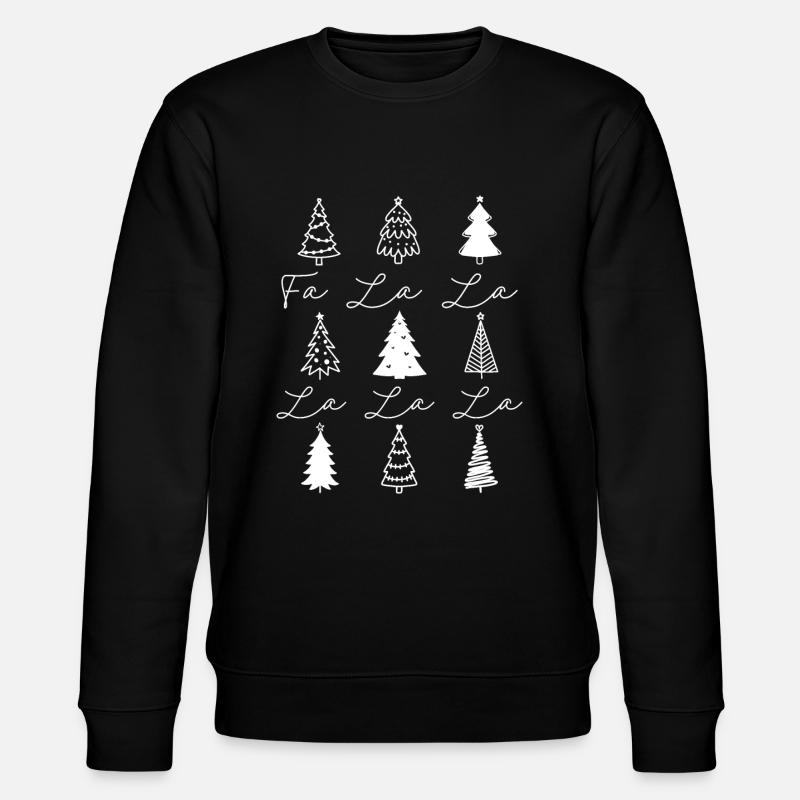 Weihnachtsbäume Fa la la - Stanley/Stella Unisex Bio-Sweatshirt CHANGER  - Schwarz