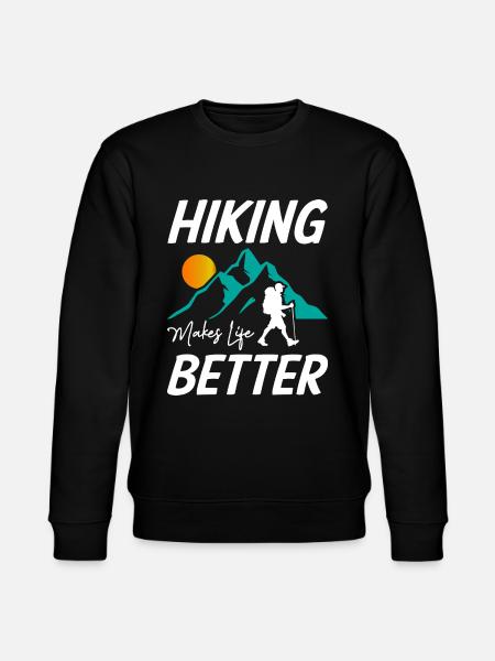 Hiking Makes Life Better - Stanley/Stella CHANGER Unisex Organic Sweatshirt - black