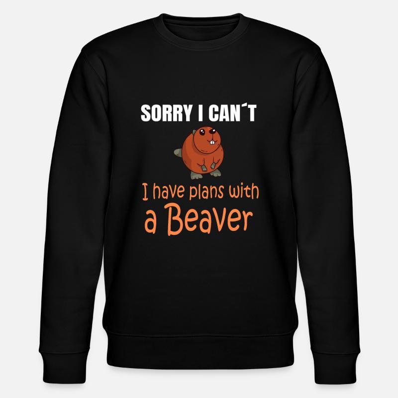 BEAVER: Plans with a Beaver - Stanley/Stella Unisex Bio-Sweatshirt CHANGER - Schwarz