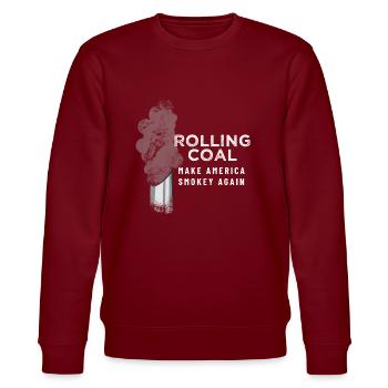 ROLL COAL TRUCK / DIESEL TRUCK make america - Stanley/Stella CHANGER Unisex Organic Sweatshirt - burgundy - Front - Nik (191cm) & Marisol (170cm)