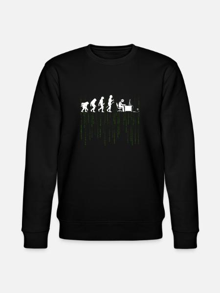 Evolution Computer Enticklung Bürarbeit Geschenk - Stanley/Stella Unisex Bio-Sweatshirt CHANGER - Schwarz