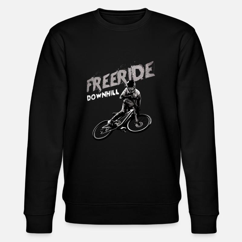 Freeride Downhill Mountain Biker Gift - Stanley/Stella CHANGER Unisex Organic Sweatshirt - black