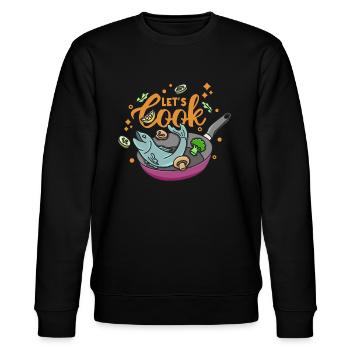 Let’s Cook - Stanley/Stella CHANGER Unisex Organic Sweatshirt - black - Front - Nik (191cm) & Marisol (170cm)