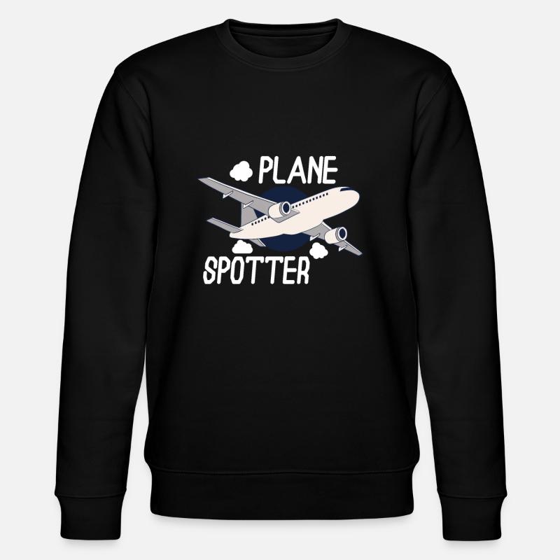 Aircraft Spotting Airplane Aircraft Spotter - Stanley/Stella CHANGER Unisex Organic Sweatshirt - black