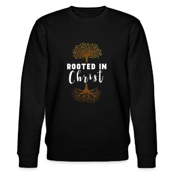 Jesus Christianity God Praying Prayer Pastor - Stanley/Stella Unisex Bio-Sweatshirt CHANGER  - Schwarz - Vorne - Nik (191cm) & Marisol (170cm)