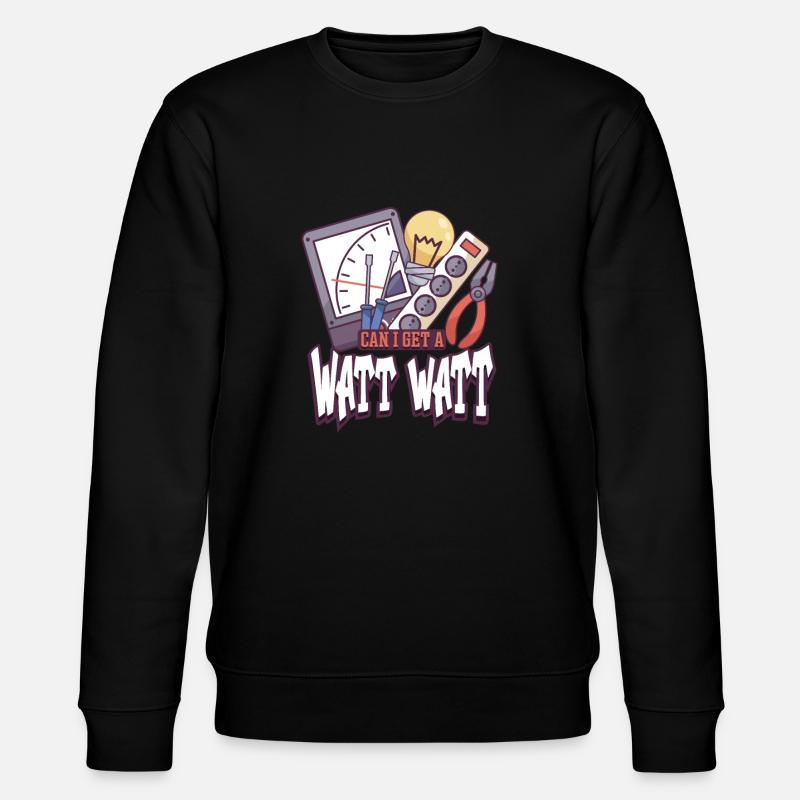 Electrician Electrical Engineer Lineman Electrical - Stanley/Stella CHANGER Unisex Organic Sweatshirt - black