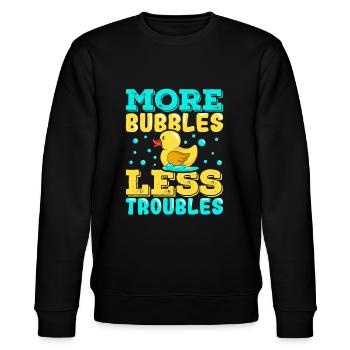 Gummiente Gummienten Entenliebhaber Badezimmer - Stanley/Stella Unisex Bio-Sweatshirt CHANGER  - Schwarz - Vorne - Nik (191cm) & Marisol (170cm)