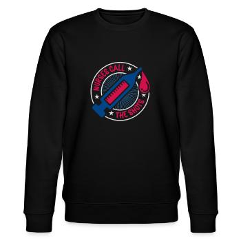 Krankenschwester Krankenpflege Klinik Sanitäter - Stanley/Stella Unisex Bio-Sweatshirt CHANGER  - Schwarz - Vorne - Nik (191cm) & Marisol (170cm)