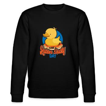 Gummiente Gummienten Entenliebhaber Badezimmer - Stanley/Stella Unisex Bio-Sweatshirt CHANGER  - Schwarz - Vorne - Nik (191cm) & Marisol (170cm)