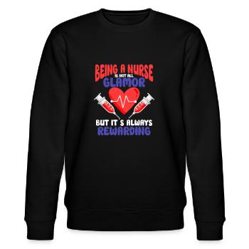 Krankenschwester Krankenpflege Klinik Sanitäter - Stanley/Stella Unisex Bio-Sweatshirt CHANGER  - Schwarz - Vorne - Nik (191cm) & Marisol (170cm)