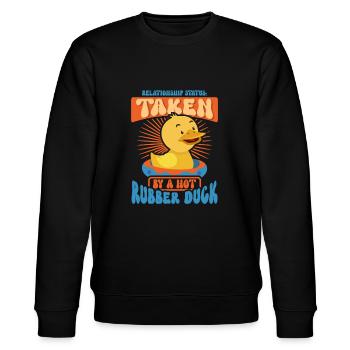 Gummiente Gummienten Entenliebhaber Badezimmer - Stanley/Stella Unisex Bio-Sweatshirt CHANGER  - Schwarz - Vorne - Nik (191cm) & Marisol (170cm)