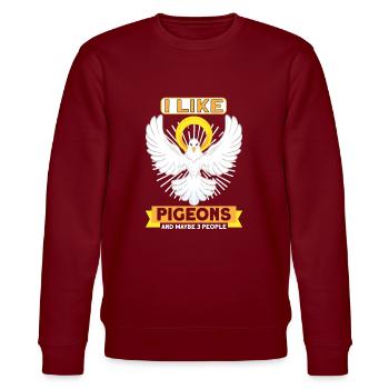 Pigeon Pigeon Racing Pigeon Racer Pigeon Keeper - Stanley/Stella Unisex Bio-Sweatshirt CHANGER  - Burgunderrot - Vorne - Nik (191cm) & Marisol (170cm)