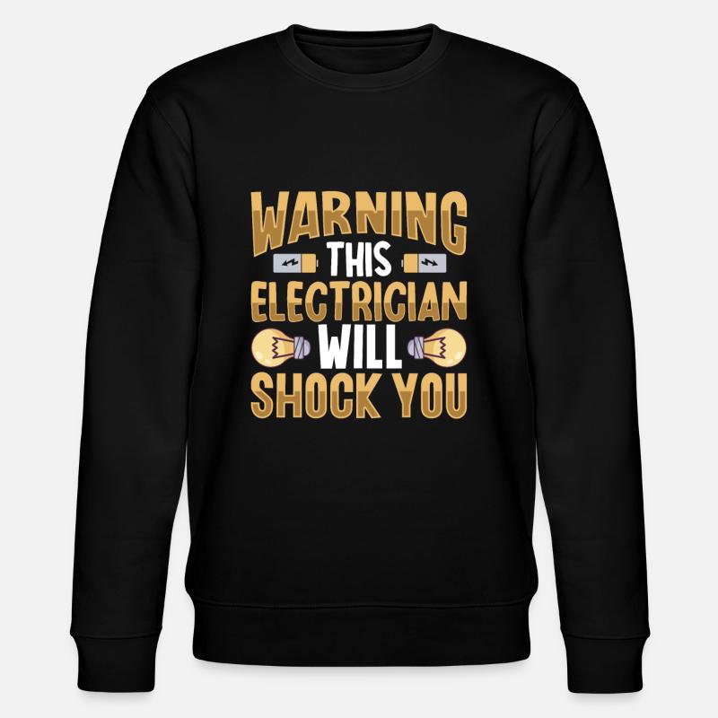Electrician Electrical Engineer Lineman Electrical - Stanley/Stella CHANGER Unisex Organic Sweatshirt - black