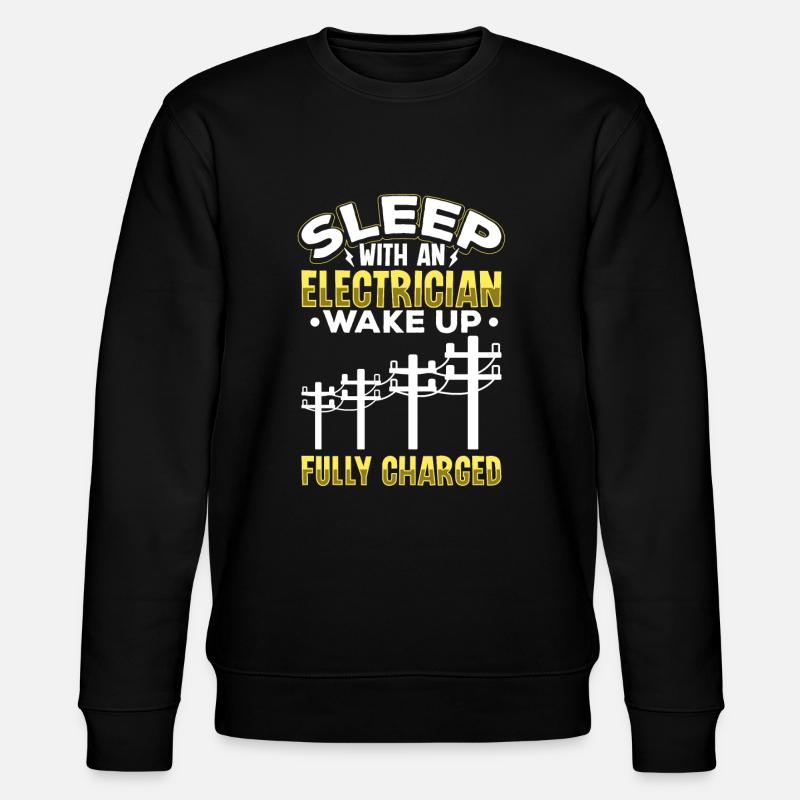 Electrician Electrical Engineer Lineman Electrical - Stanley/Stella CHANGER Unisex Organic Sweatshirt - black
