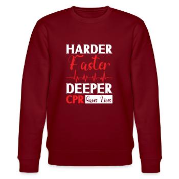 Paramedic First Responder Ambulance Driver - Stanley/Stella CHANGER Unisex Organic Sweatshirt - burgundy - Front - Nik (191cm) & Marisol (170cm)