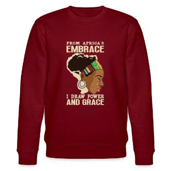 Afro Black Girl Pride Afro Girl Afrocentrique - Sweat bio CHANGER Stanley/Stella Unisexe - bordeaux - Devant - Nik (191cm) & Marisol (170cm)