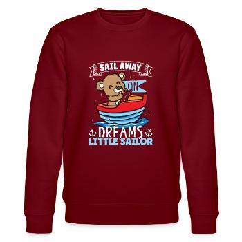 Boating Dad Boat Captain Pontoon Sailor Cruising - Stanley/Stella CHANGER Unisex Organic Sweatshirt - burgundy - Front - Nik (191cm) & Marisol (170cm)