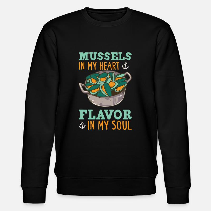 Miesmuscheln Meeresfrüchte Schalentiere - Stanley/Stella Unisex Bio-Sweatshirt CHANGER  - Schwarz