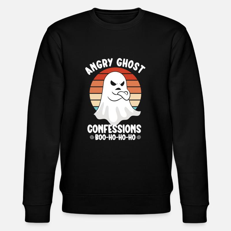 Ghostbusters Funny Ghost Angry Ghost - Stanley/Stella CHANGER Unisex Organic Sweatshirt - black