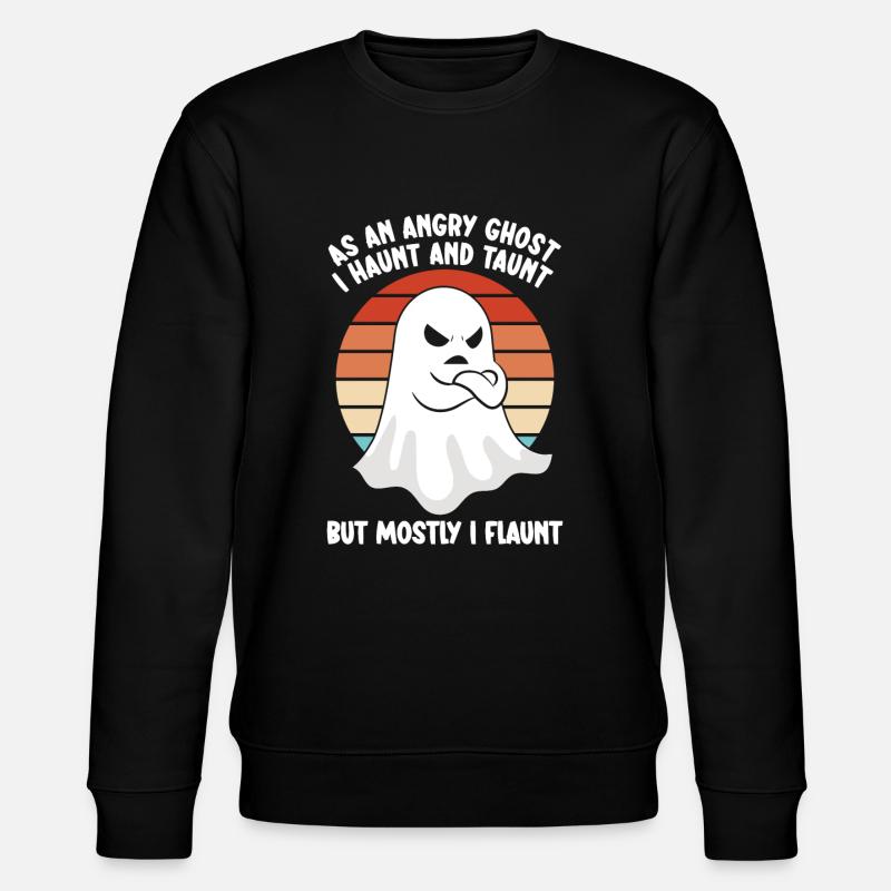 Ghostbusters Funny Ghost Angry Ghost - Stanley/Stella CHANGER Unisex Organic Sweatshirt - black