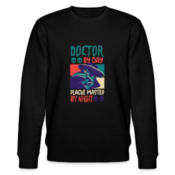 Creepy Halloween horror plague doctor - Stanley/Stella CHANGER Unisex Organic Sweatshirt - black - Front - Nik (191cm) & Marisol (170cm)