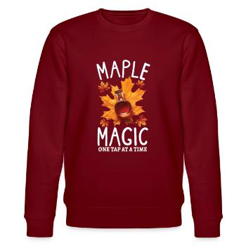 Maple syrup canada tradition and cones - Stanley/Stella CHANGER Unisex Organic Sweatshirt - burgundy - Front - Nik (191cm) & Marisol (170cm)