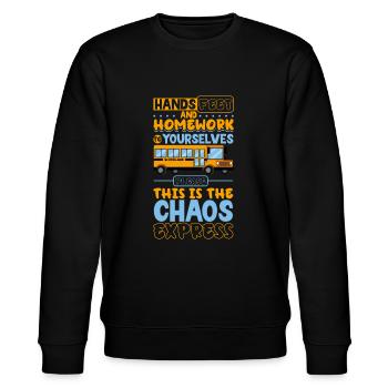 Funny School Bus Driver Appreciation anniversary - Stanley/Stella Unisex Bio-Sweatshirt CHANGER  - Schwarz - Vorne - Nik (191cm) & Marisol (170cm)