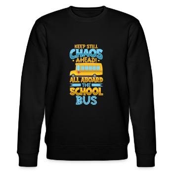 Funny School Bus Driver Appreciation anniversary - Stanley/Stella Unisex Bio-Sweatshirt CHANGER  - Schwarz - Vorne - Nik (191cm) & Marisol (170cm)