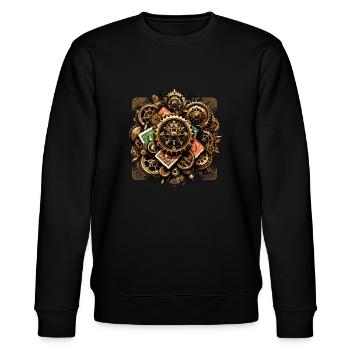 Philately Philatelist Stamp Collecting - Stanley/Stella CHANGER Unisex Organic Sweatshirt - black - Front - Nik (191cm) & Marisol (170cm)