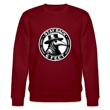 Spooky Halloween Horror Plague Doctor - Stanley/Stella CHANGER Unisex Organic Sweatshirt - burgundy - Front - Nik (191cm) & Marisol (170cm)