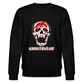 Grenzganger Grenzenlos Motorradfahrer Geschenk - Stanley/Stella Unisex Bio-Sweatshirt CHANGER  - Schwarz - Vorne - Nik (191cm) & Marisol (170cm)