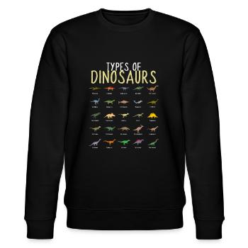 Types Of Dinosaurs Dino Kids Boys - Stanley/Stella CHANGER Unisex Organic Sweatshirt - black - Front - Nik (191cm) & Marisol (170cm)