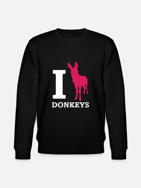 I Love Donkeys Esel Maultier Eselchen - Stanley/Stella Unisex Bio-Sweatshirt CHANGER - Schwarz
