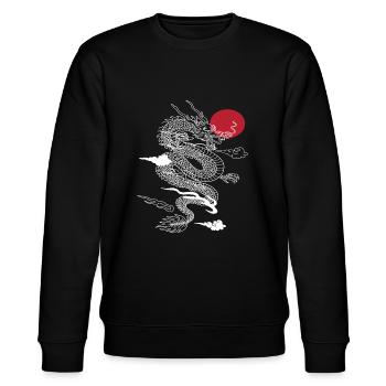 Japanese Dragon Asia Fantasy - Stanley/Stella CHANGER Unisex Organic Sweatshirt - black - Front - Nik (191cm) & Marisol (170cm)