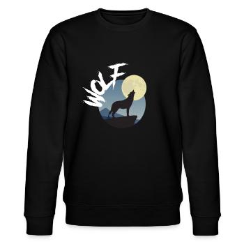 Wolf Moon Howling Wilderness Wild Wildlife - Stanley/Stella CHANGER Unisex Organic Sweatshirt - black - Front - Nik (191cm) & Marisol (170cm)