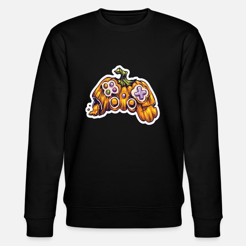 Pumpkin Joystick Controller Gamer - Stanley/Stella CHANGER Unisex Organic Sweatshirt - black