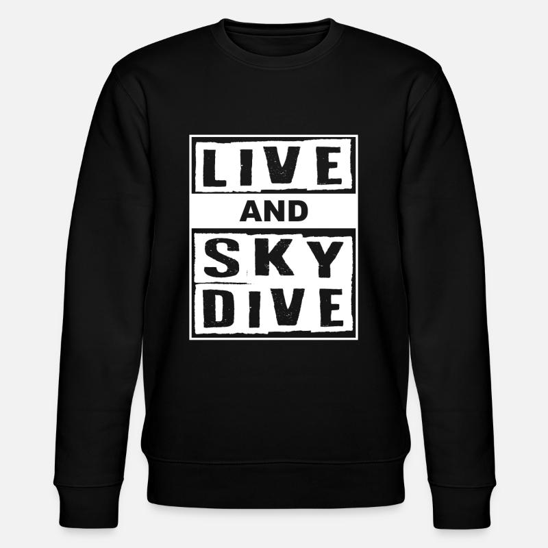 Live And Skydive Fallschirm - Stanley/Stella Unisex Bio-Sweatshirt CHANGER  - Schwarz