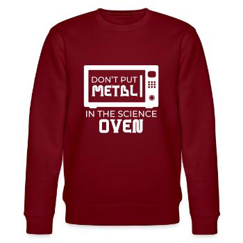 Metal In The Science Oven Microwave - Stanley/Stella CHANGER Unisex Organic Sweatshirt - burgundy - Front - Nik (191cm) & Marisol (170cm)